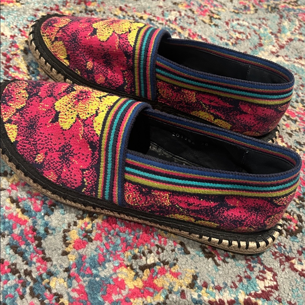 IVKO‎ Woman Espadrilles Floral Pattern Shoes Textile Leather Insoles